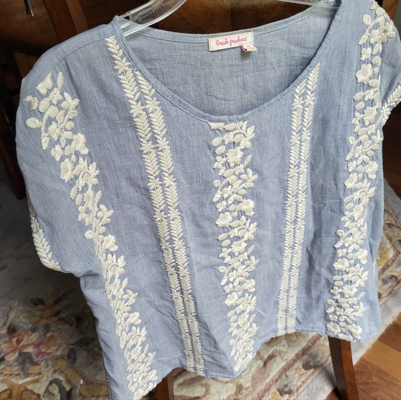 fresh produce Tops - Embroidered Cotton Top